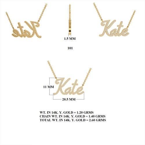 Jewels of Mewar - Wholesale Pendant/Charm Necklace - Diamond Kate Name Necklace1