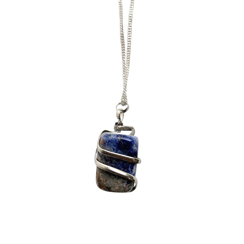 VIE - Wholesale Pendant/Charm Necklace - Tumbled Stone Wire Wrap Pendant, 2-3cm27