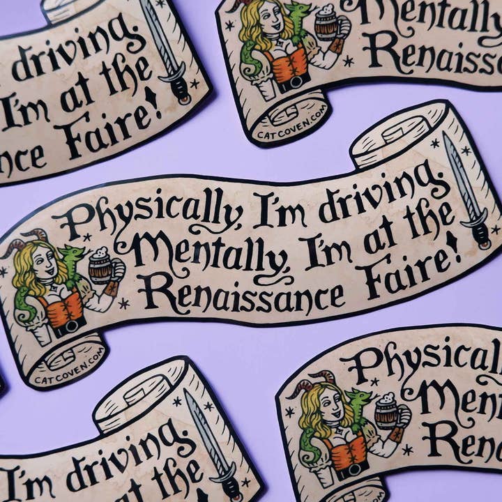 Cat Coven - Wholesale Sticker - Renaissance Faire - Bumper Sticker 2