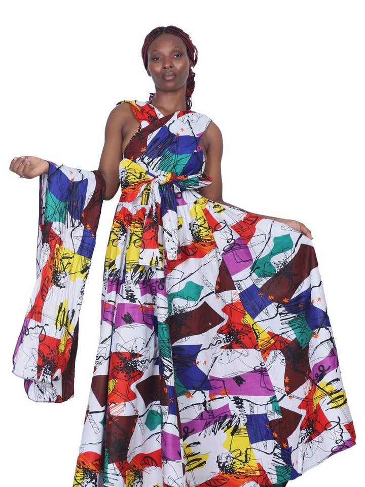 Jupe Infinie en Wax Africain 16117-286 pour la vente par Advance Apparels