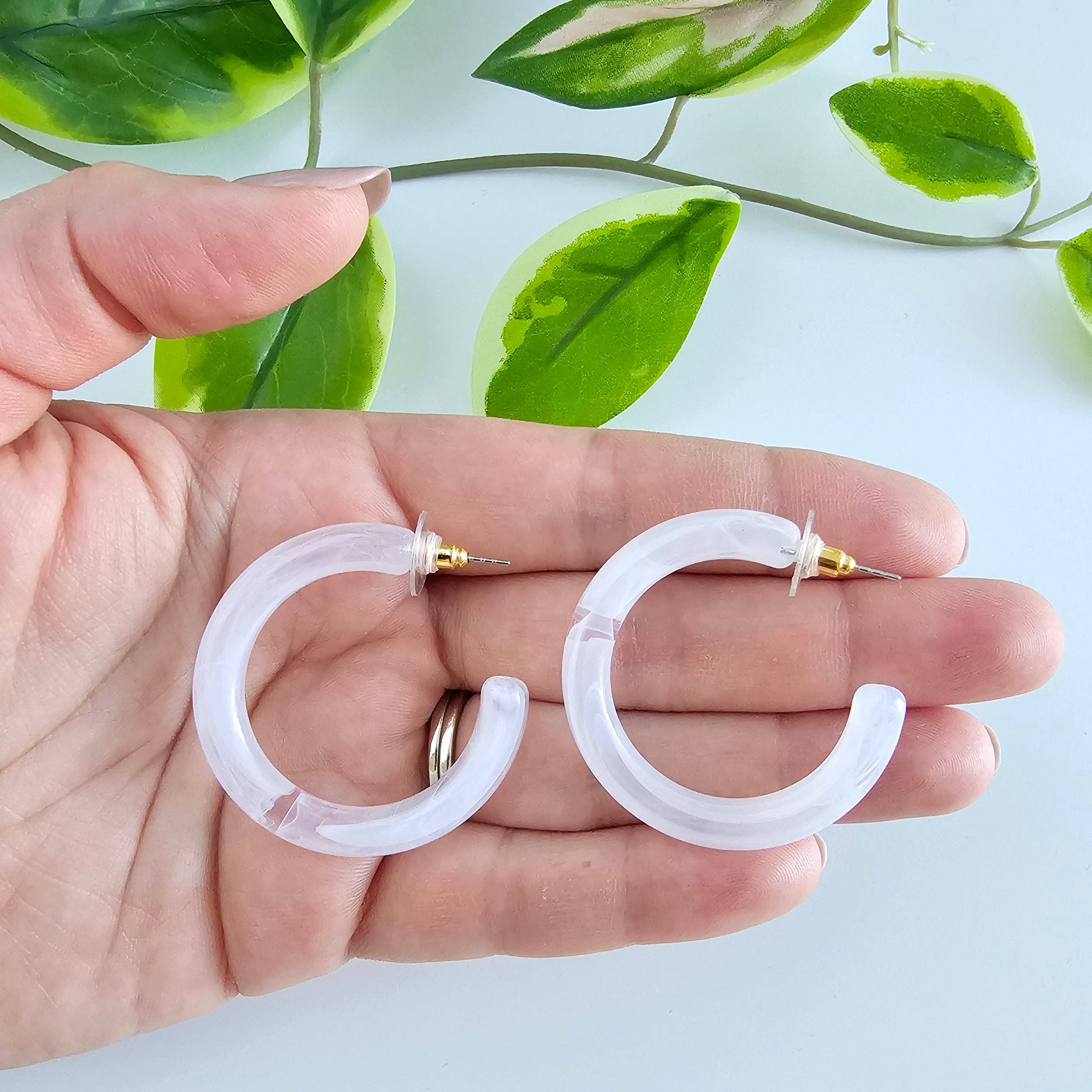 Spiffy & Splendid - Wholesale Hoop Earrings - Josie Hoops - White // Jewelry, Earrings, Gift12