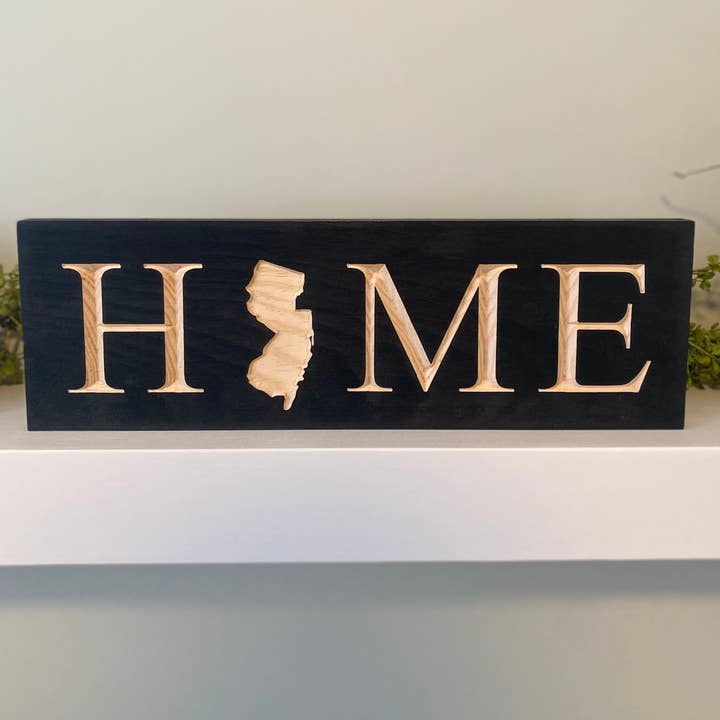 New Jersey "Home" Sign for wholesale by Creative Carpentry of Maine