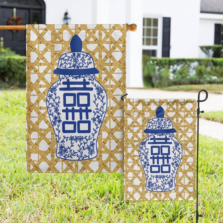 Flags - Ginger Jar Bamboo Wicker for wholesale by Boutique Monogram