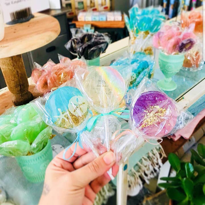 Sweet Caroline Confections – wholesale Klubba – Rosévin Sparkle Lollipops, Rosévin smak, 10/Case-Vegan