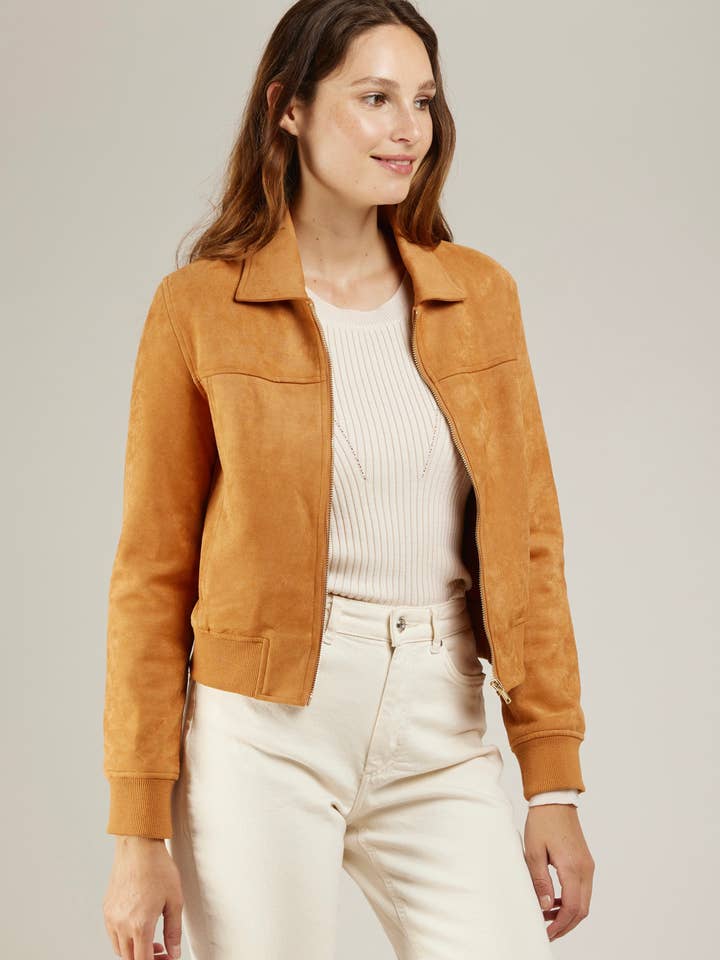 CAMEL MILTON - Blouson ajustée en suédine en vente sur Faire2