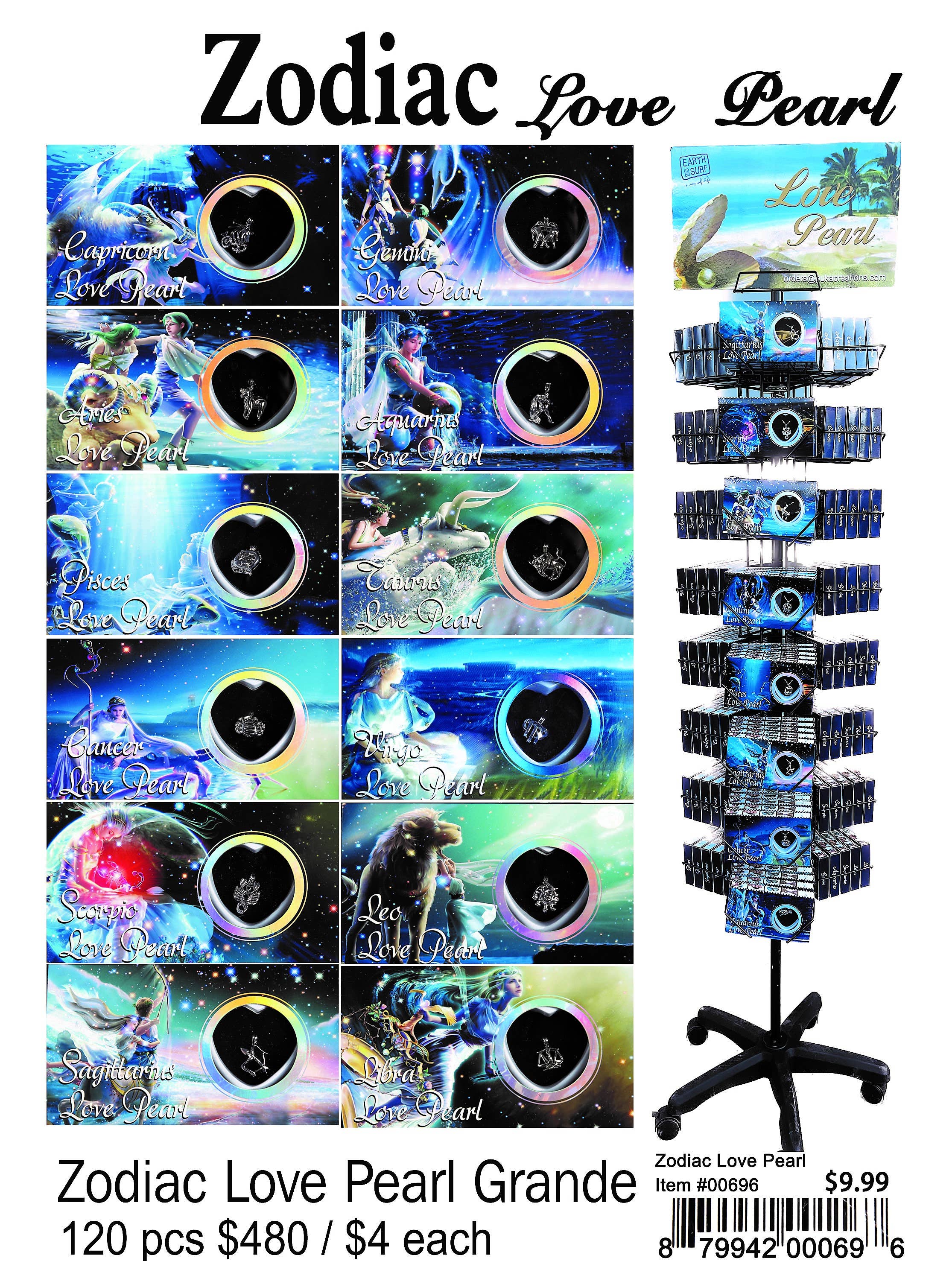 7 Star - Vente Présentoir – bijoux - Kit de perles d'amour assorti avec pendentif et présentoir1