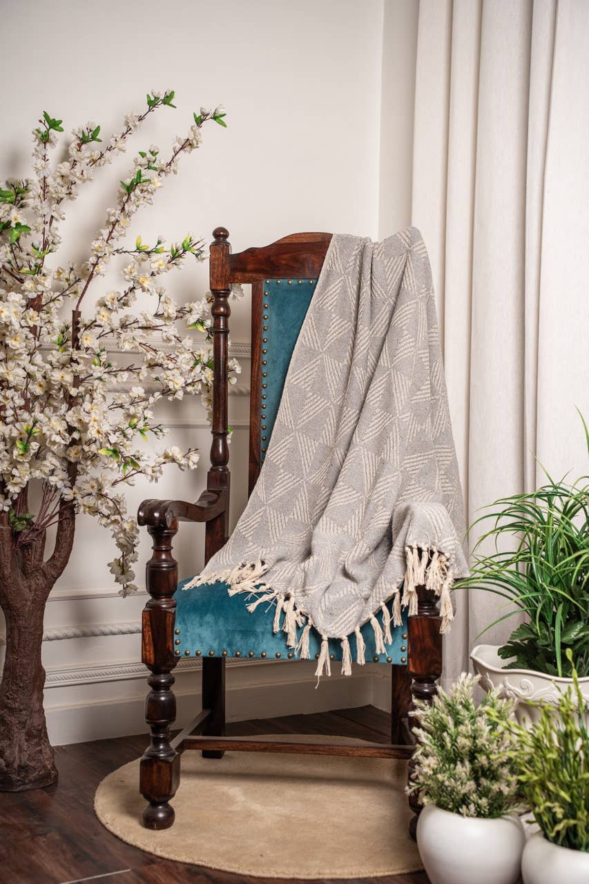 Atolia Designs - Venta al por mayor Mantas de sofá - Manta de Algodón en Espiga - Azul Petróleo1