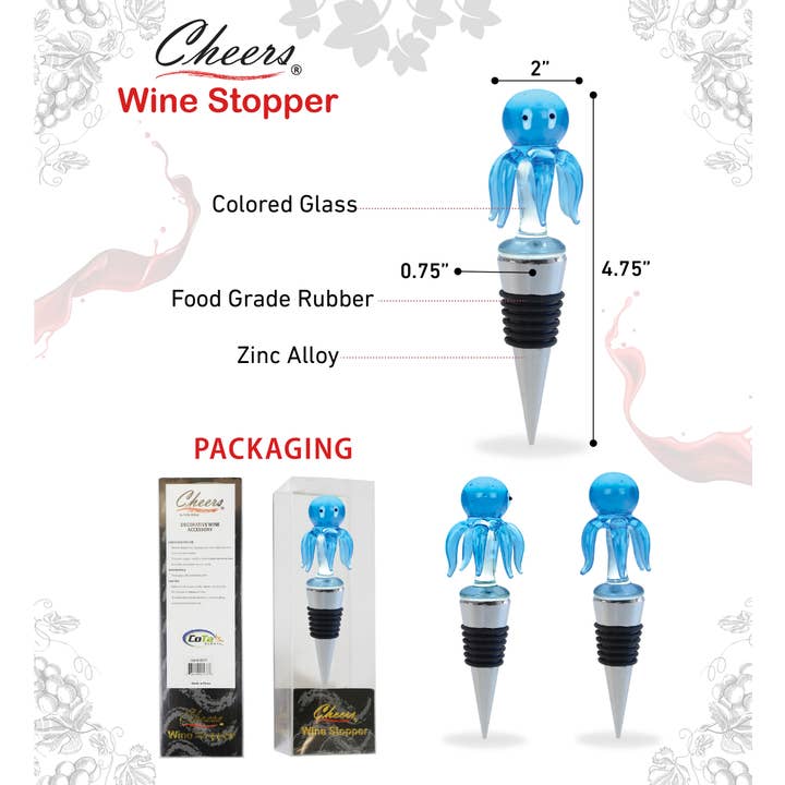 Cota Global - Wholesale Wine stopper - Wine Stopper - Glass Octopus1
