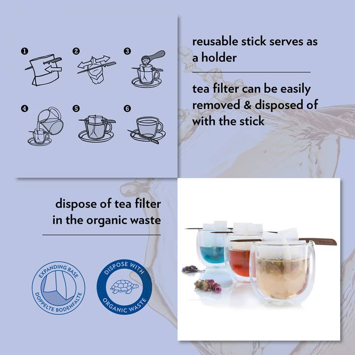finum - Wholesale Tea Strainer/Infuser - CUP SIZE TEA FILTERS + FILTER STICK
