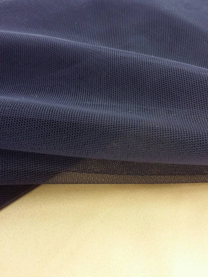 Dark Blue Tulle Fabric - 55" Wide - Sold Per Meter for wholesale by Lace To Love