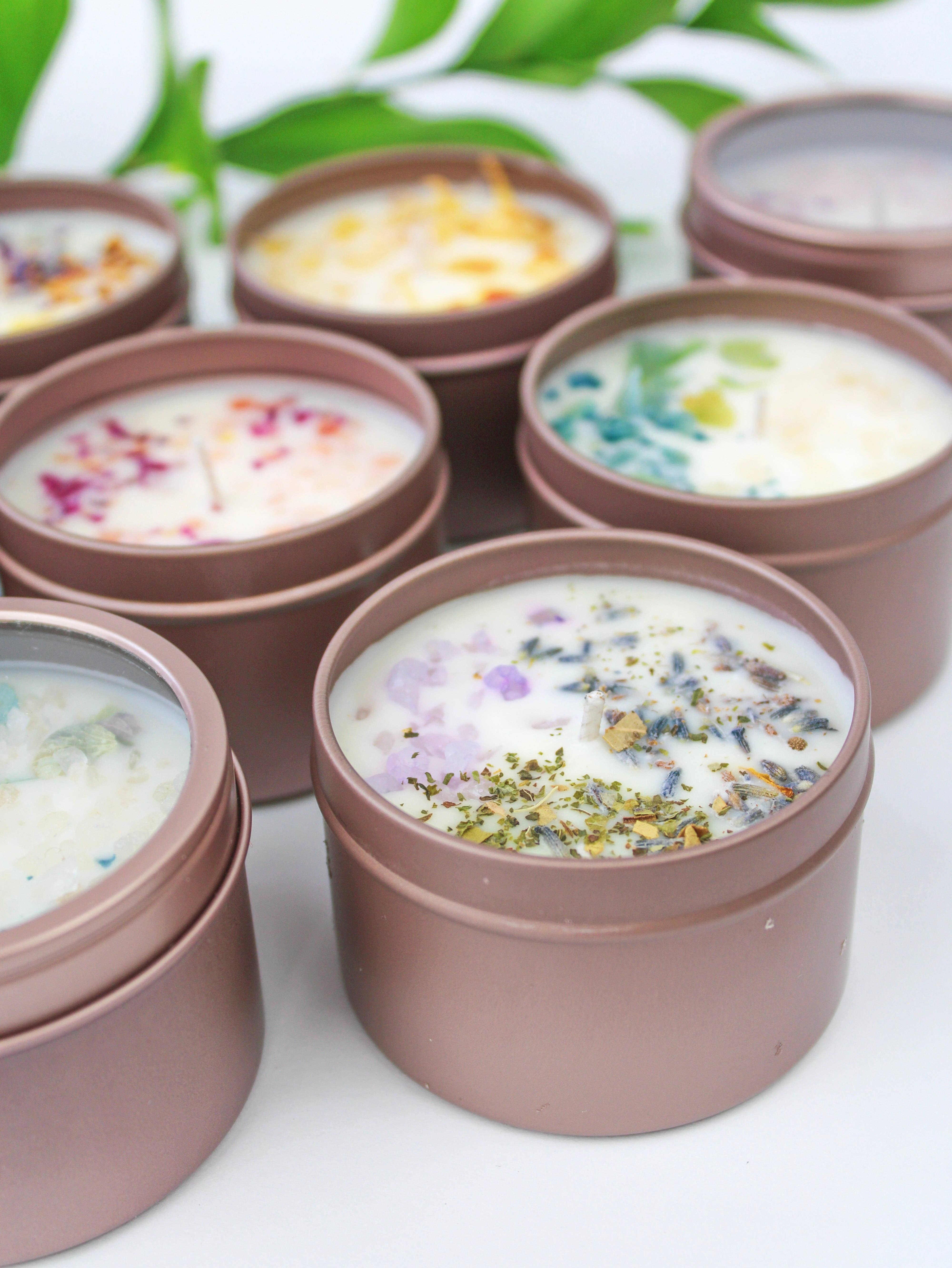 Ash & Rose - Wholesale Jar/Filled Candle - Unlabeled 4 oz Botanical Soy Wax Candles - Party Favors, Wedding, Birthday, Bulk Gifts, White Label, Customizable, Handmade9