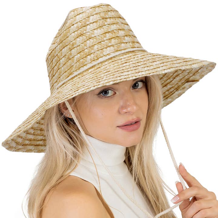 Cap Zone - Wholesale Straw Hat - Women's - Quarterhorse Crown Dome Wheat Straw Lifeguard Hat