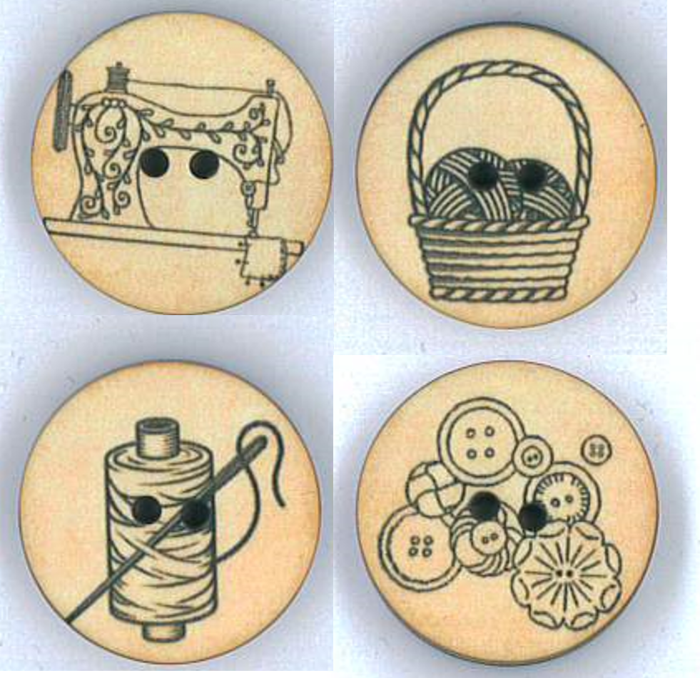 NEMARK - Wholesale Sewing Button/Snap - PACK PRINTED BUTTONS, HABERDASHERY ITEMS PACK 10