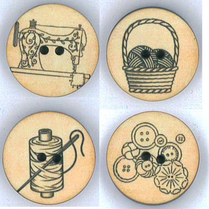 NEMARK - Wholesale Sewing Button/Snap - PACK PRINTED BUTTONS, HABERDASHERY ITEMS PACK 1