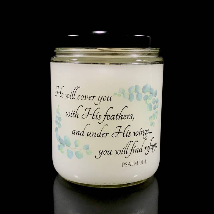 BV1-He will cover you 16oz Glass Jar for wholesale by Virginia Creamery Candle Co.