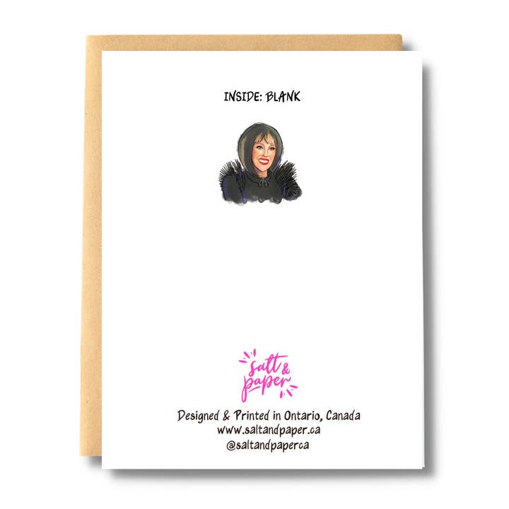 Salt & Paper – wholesale Baby card – Schitts Creek Moira Rose New Bebe Card