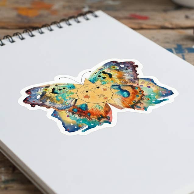 Papillon Soleil Transformer Autocollant pour la vente par Two Owls