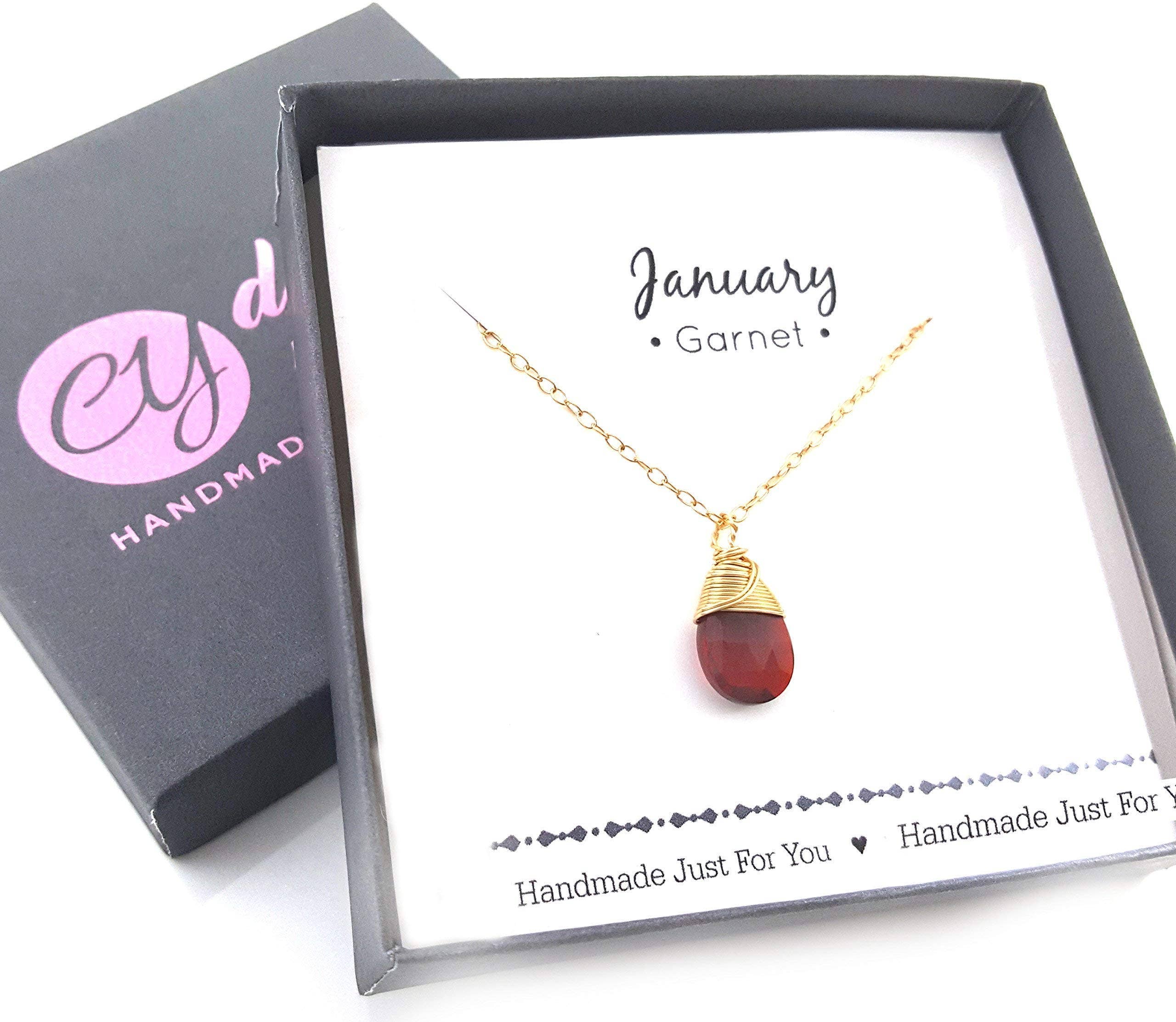 CY Design Studio - Wholesale Pendant/Charm Necklace - Garnet Birthstone Necklace 0