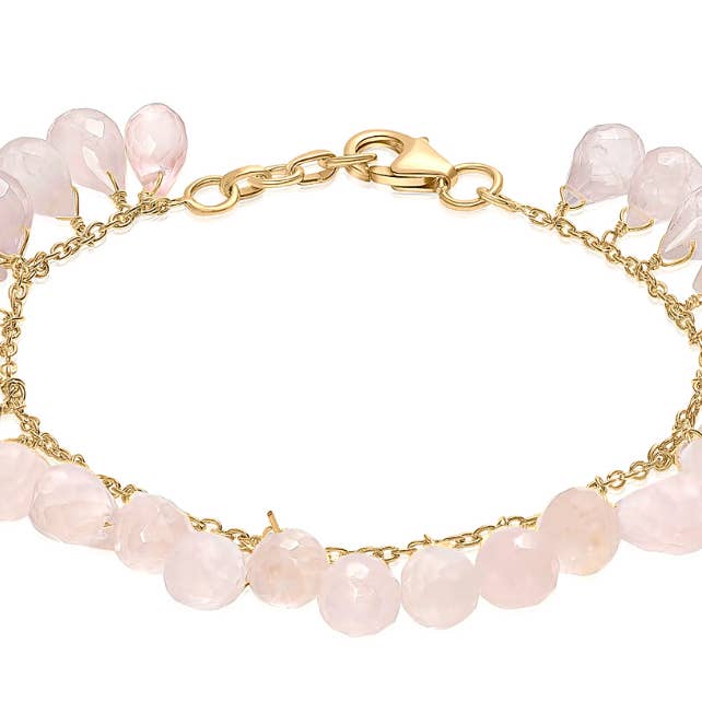 Alba Rose Quartz edelsteenarmband voor wholesale door POMEGRANATE