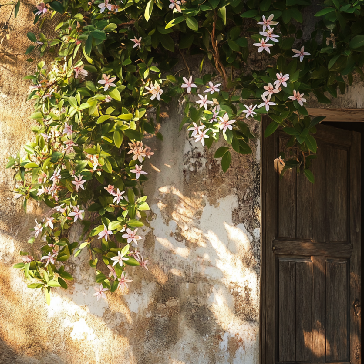 Oasis of Life - Wholesale Live Plant - Star Jasmine – Set of 6 Trachelospermum Jasminoides – Evergreen Climbing Plant with Fragrant Pink Flowers – Mediterranean Scented Jasmine for Garden, Balcony & Terrace – Height 25–40cm – Ø9cm2