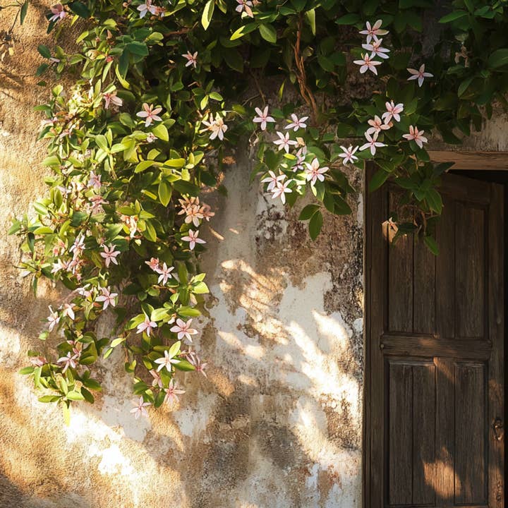 Oasis of Life - Wholesale Live Plant - Star Jasmine – Set of 6 Trachelospermum Jasminoides – Evergreen Climbing Plant with Fragrant Pink Flowers – Mediterranean Scented Jasmine for Garden, Balcony & Terrace – Height 25–40cm – Ø9cm2