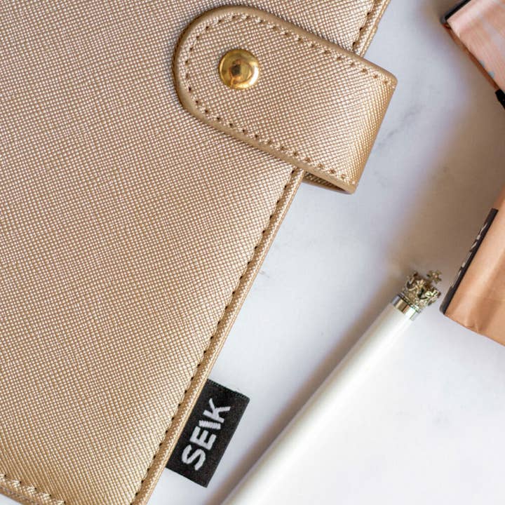 SEIK – wholesale Binder – Ring binder from premium faux leather A5 (beige)