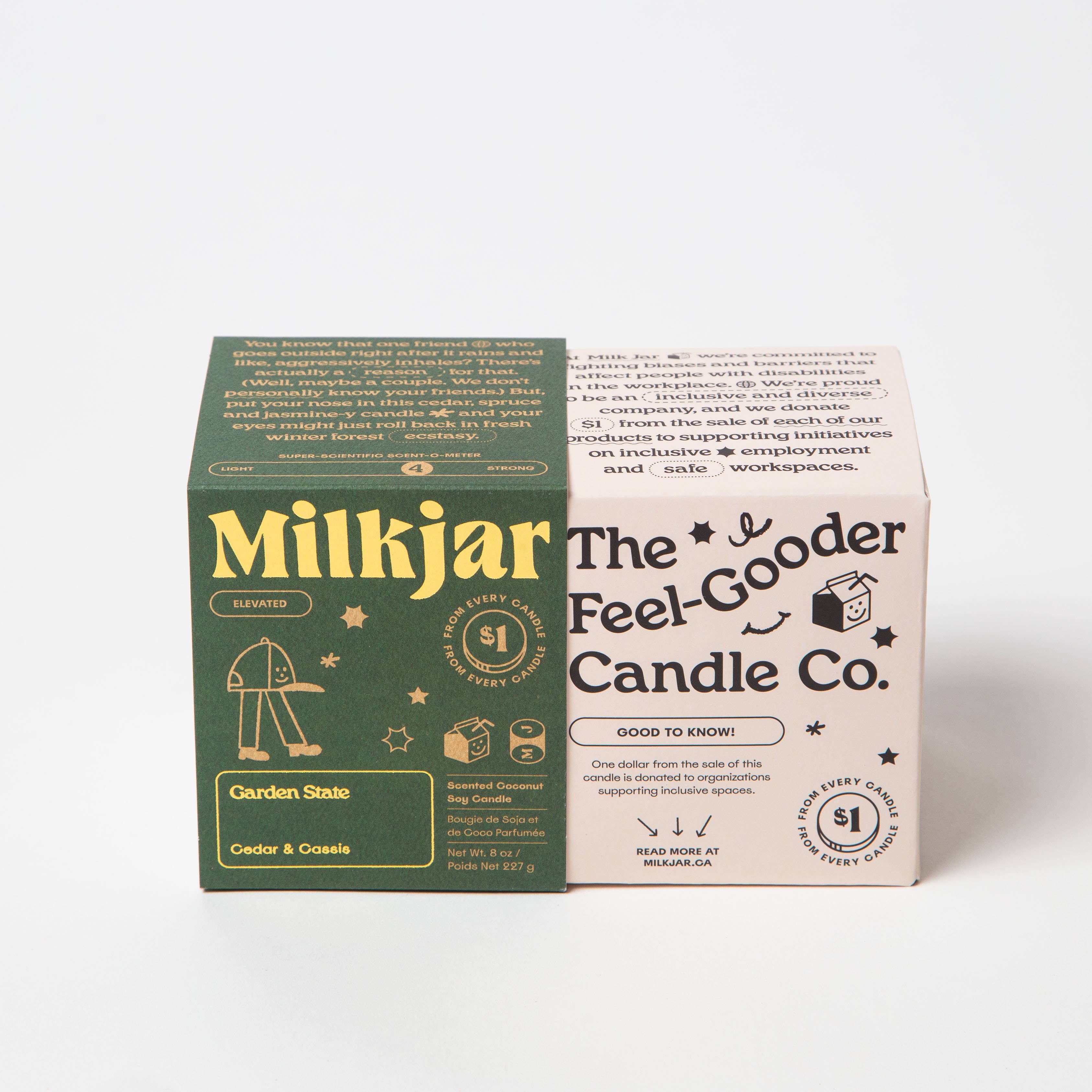 Milk Jar Candle Co. - Wholesale Jar/Filled Candle - Garden State - Cedar & Cassis Coconut Soy 8oz Candle6