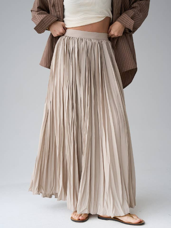 Design company-Fatma Balkir – wholesale Kjol - Dam – Kvinnors bomull maxi plisserad kjol-boho kjol