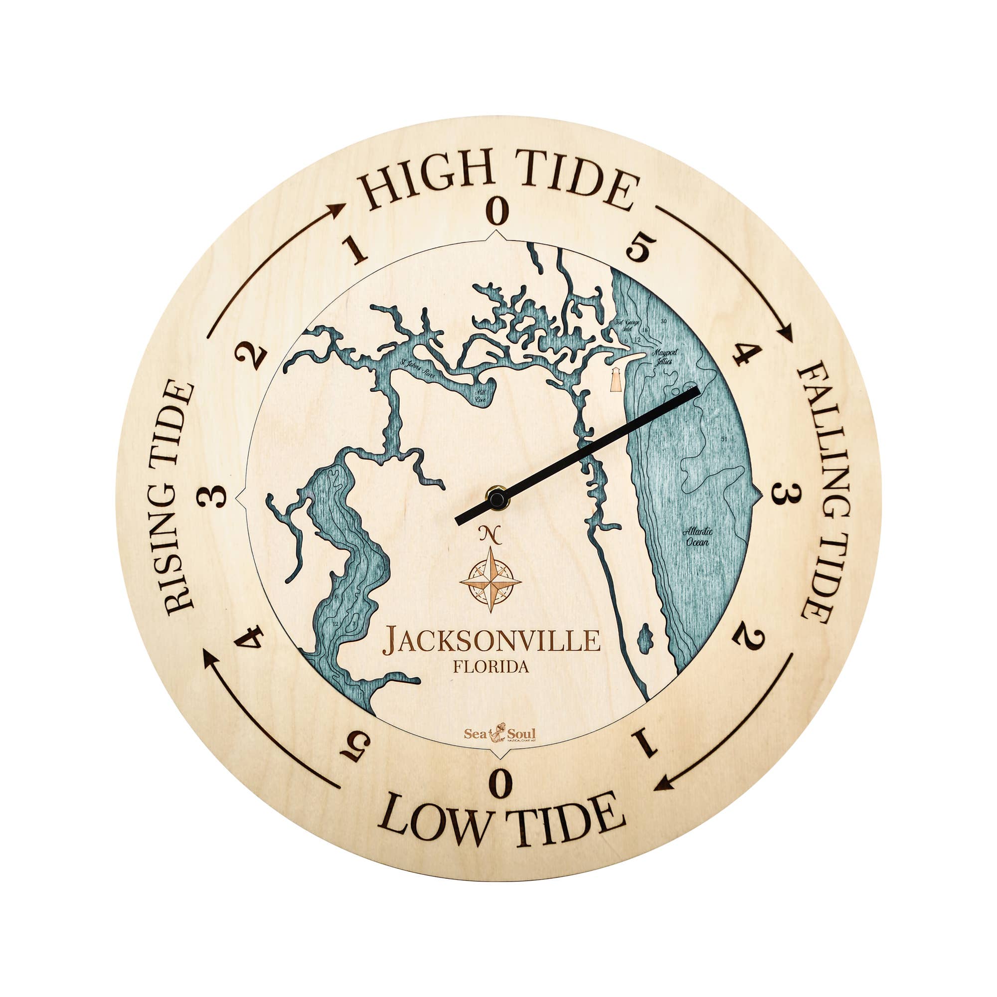 Sea & Soul Nautical Chart Art - Wholesale Wall Clock - Florida East Coast Nautical Chart Tide Clock-Many Locations88