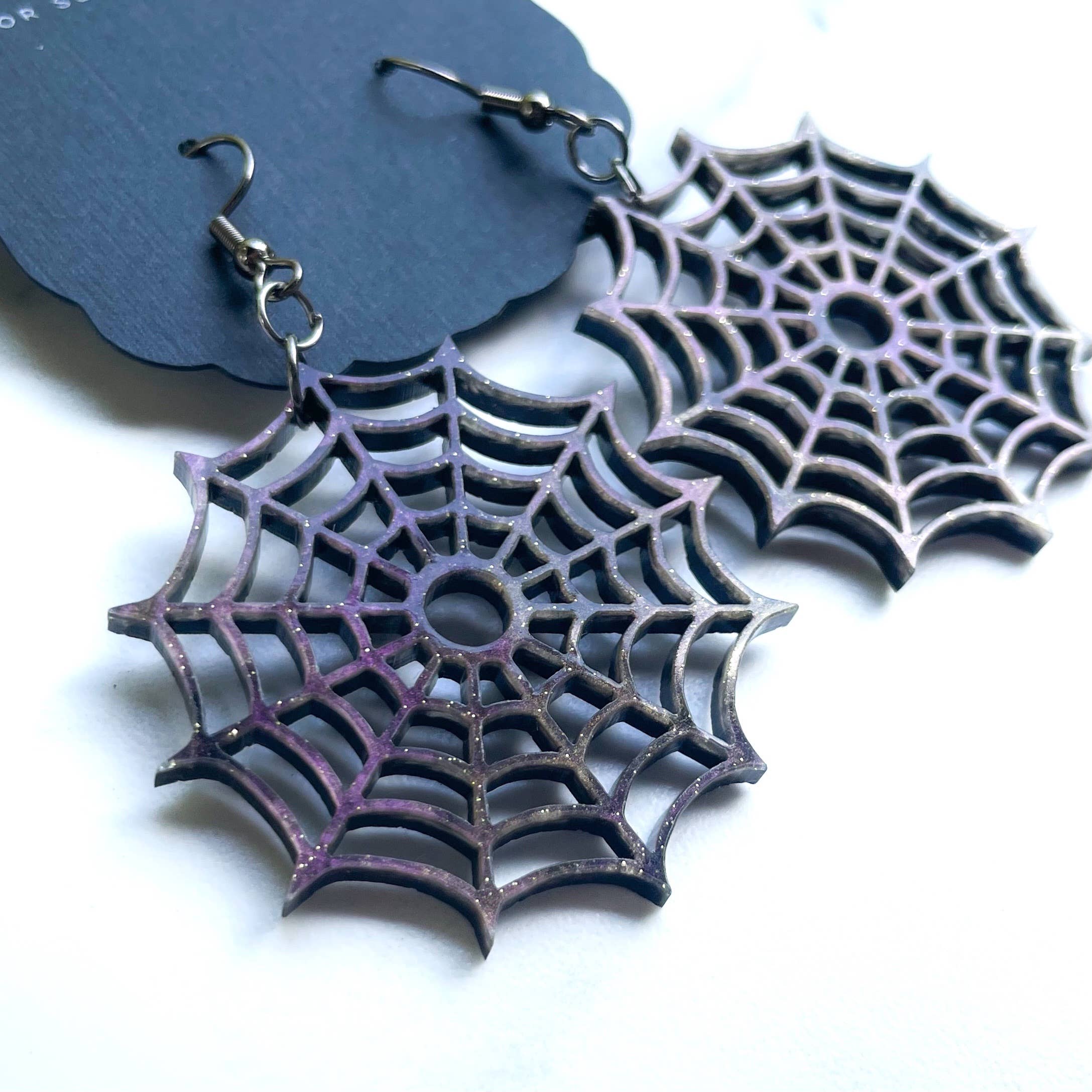 Dixie Bliss - Wholesale Dangle Earrings - Spider Webs in Magic Mist1