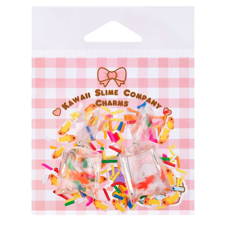 Bolsa de Encantos de Topping de Slime de Premio de Carnaval de Pez Dorado (12 piezas/caja) para venta al por mayor de Kawaii Slime Company