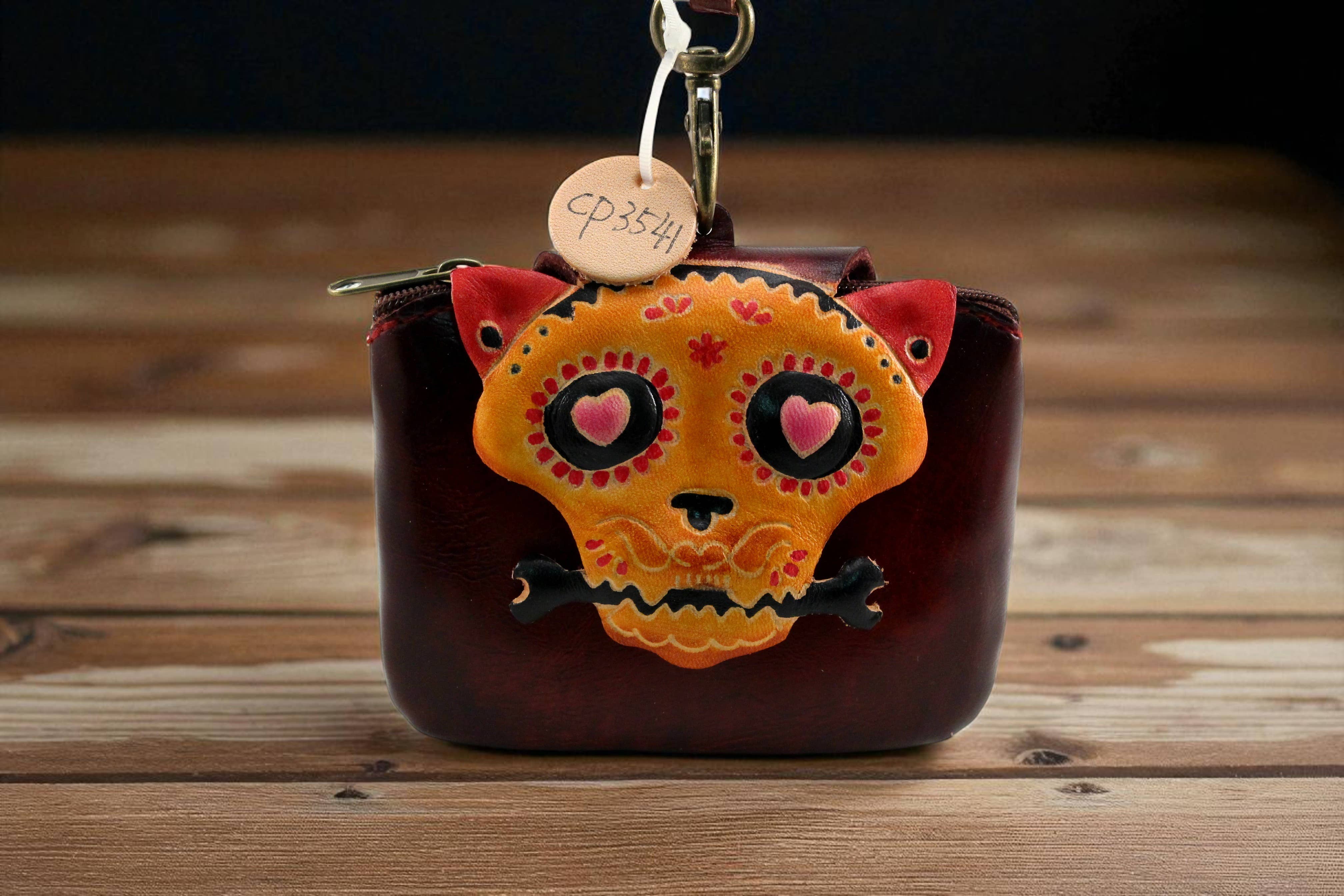 Sunflower Handmade leather inc – wholesale Coin purse – Women’s – Cp3541 Handmade Leather Skull Coin Purse4