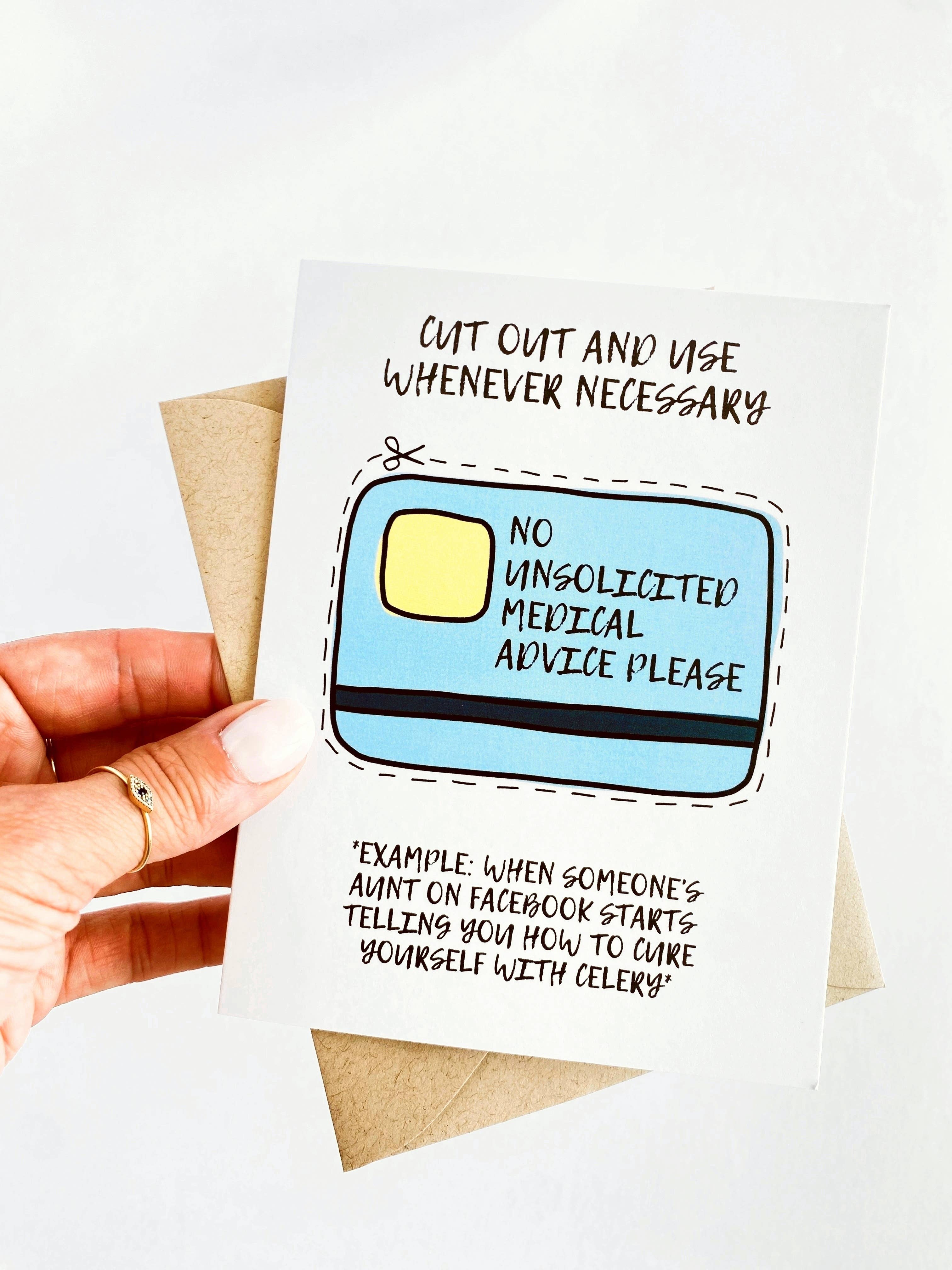 Five Dot Post - Wholesale Encouragement Card - The Unsolicited Medical Advice Card Funny Encouragement Card0