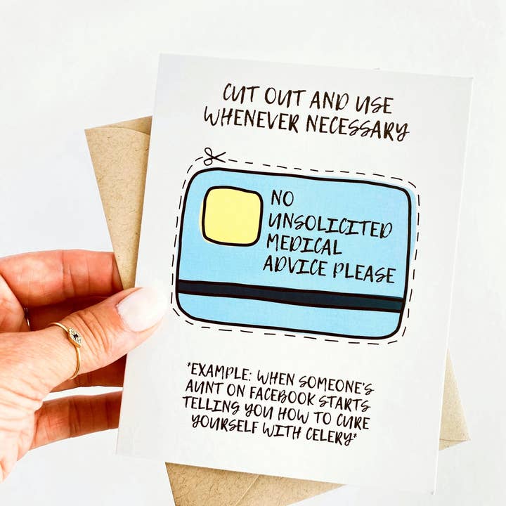 Five Dot Post - Wholesale Encouragement Card - The Unsolicited Medical Advice Card Funny Encouragement Card