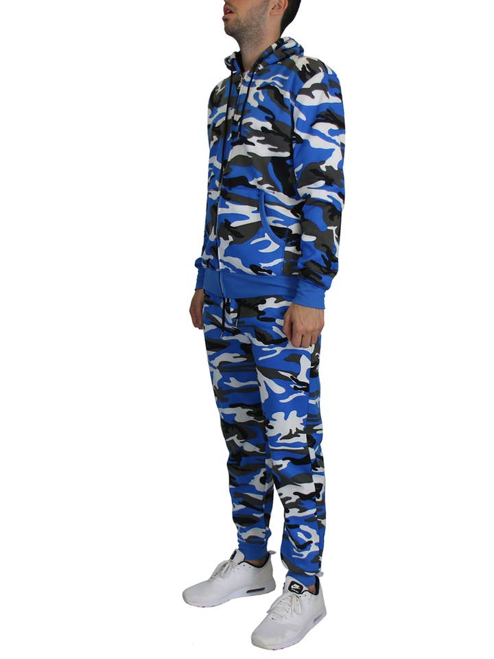 Galaxy By Harvic - Wholesale Lounge Set - Men's - Men’s Slim Fit Camo Hoodie & Jogger 2-Piece Top & Bottom Set4