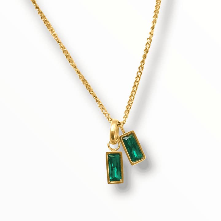 Green CZ Melissa ADMK Necklace for wholesale by ADMK Jewelry