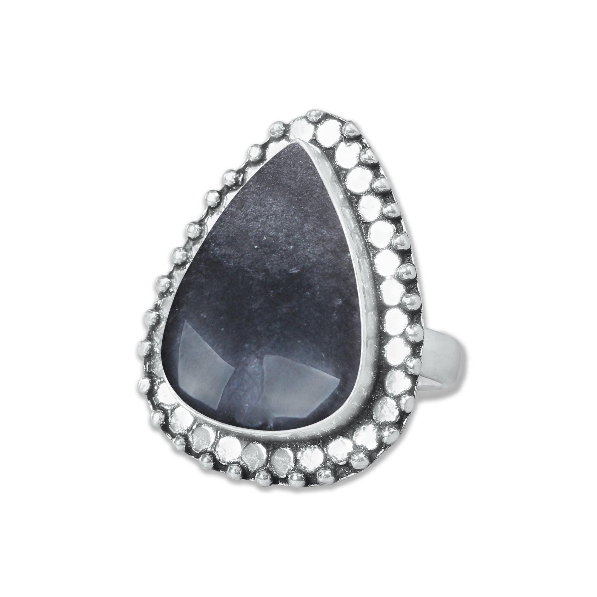 Handmade Jewels - Wholesale Cocktail/statement ring - Silver Sheen Obsidian Rings – Handmade, Silver-Plated, Mystical Glow (Made to Order)19