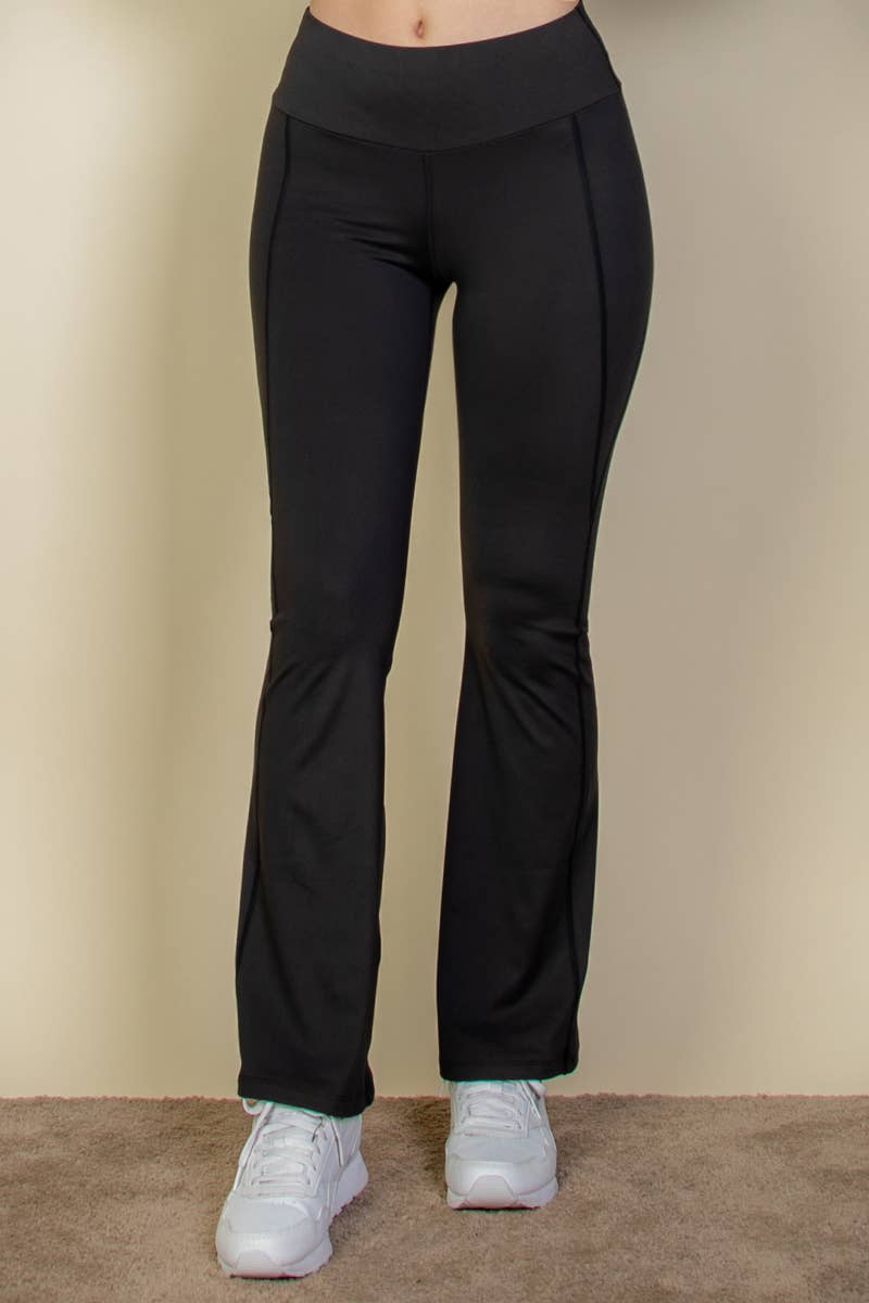 CAPELLA APPAREL - Wholesale Broek - Dames - Flared legging met brede tailleband0
