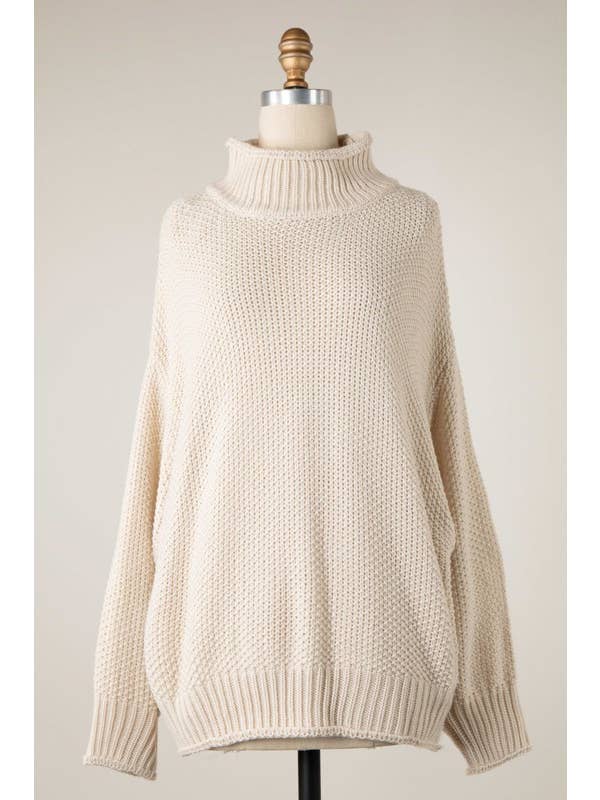 MIRACLE - Wholesale Knit Sweater - Women's - Mock Neck Cable Knit Sweater