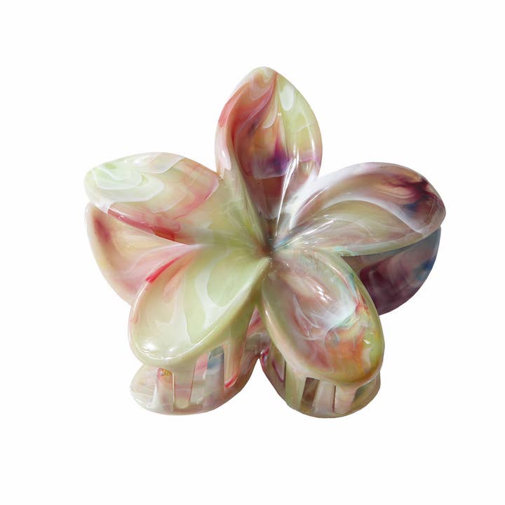ACCITY - Wholesale Hair Clip - Women's - Marble Flower Hair Claw – Dual-Color & Stylish_CWAHA1040