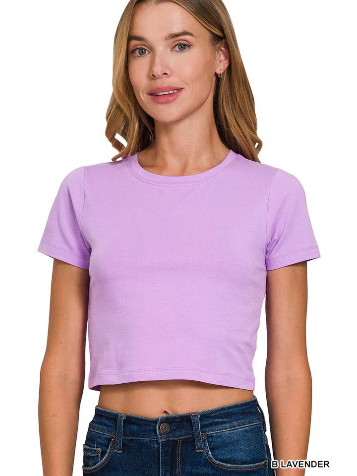 Vanilla Monkey - Wholesale Knit Top - Women's - Cotton Short Sleeve Round Neck Cropped Top