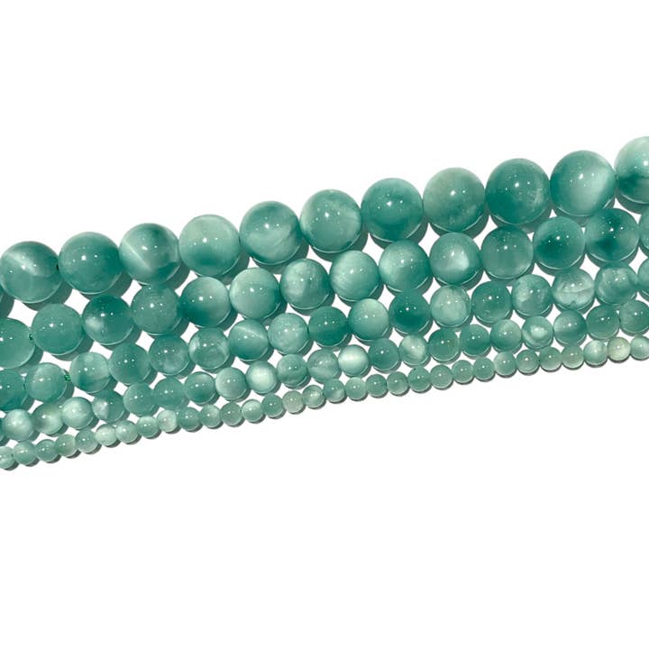 AA Green Moonstone Pearl Thread - AA Garnierite for wholesale by Foliesbijoux