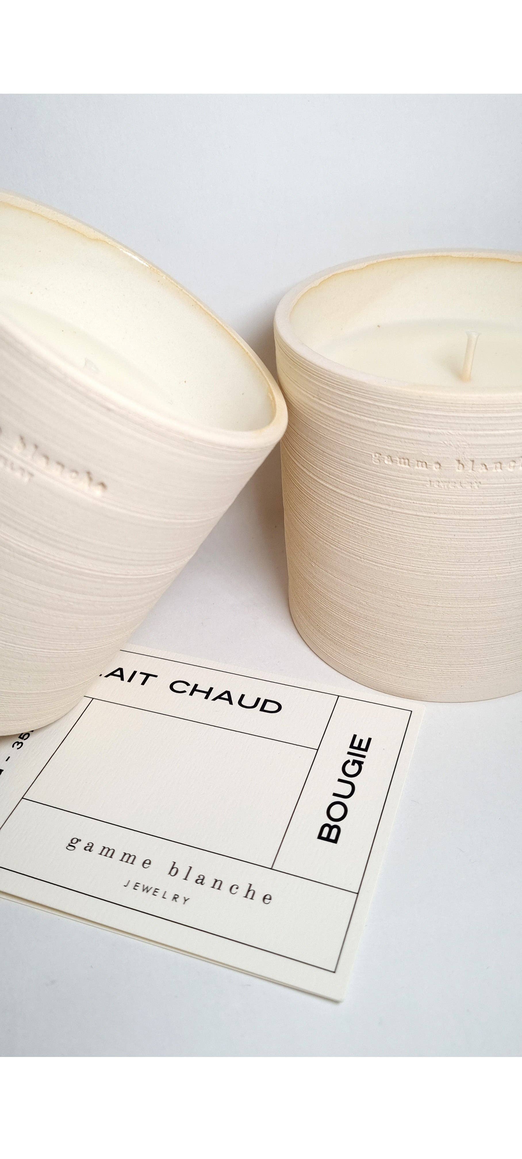 Gamme blanche - Wholesale Jar/Filled Candle - LAIT CHAUD - Bougie4