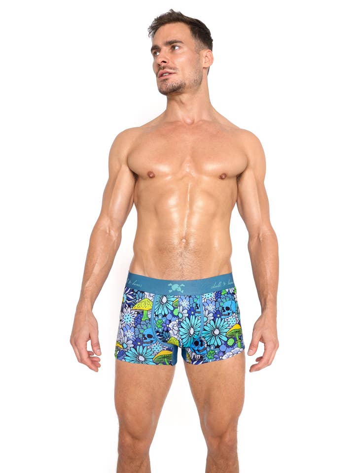 Skull & Bones – wholesale Swim shorts – Men′s – Groovy Floral Mushroom Trunk3