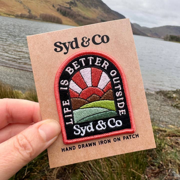 Life is Better Outside Patch - Iron-On Embroidered Badge for wholesale by Syd&Co
