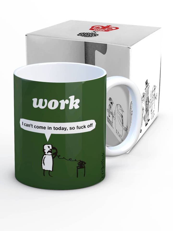 Funny Mug - Work Fuck Off By Modern Toss for wholesale by Brainbox Candy