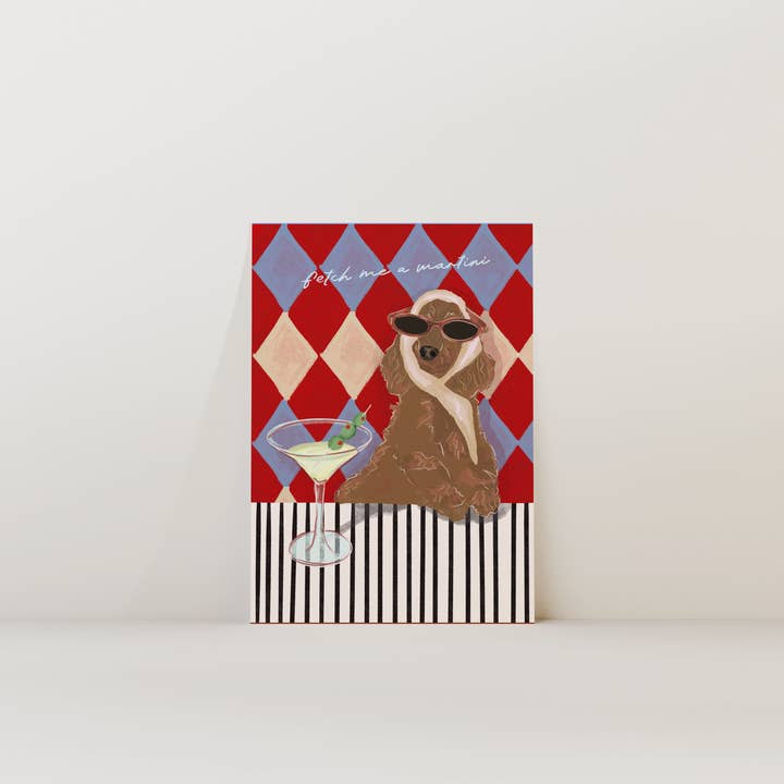 Apportez-moi une impression de chien épagneul bronzé Martini pour la vente par Illustrated by Weezy