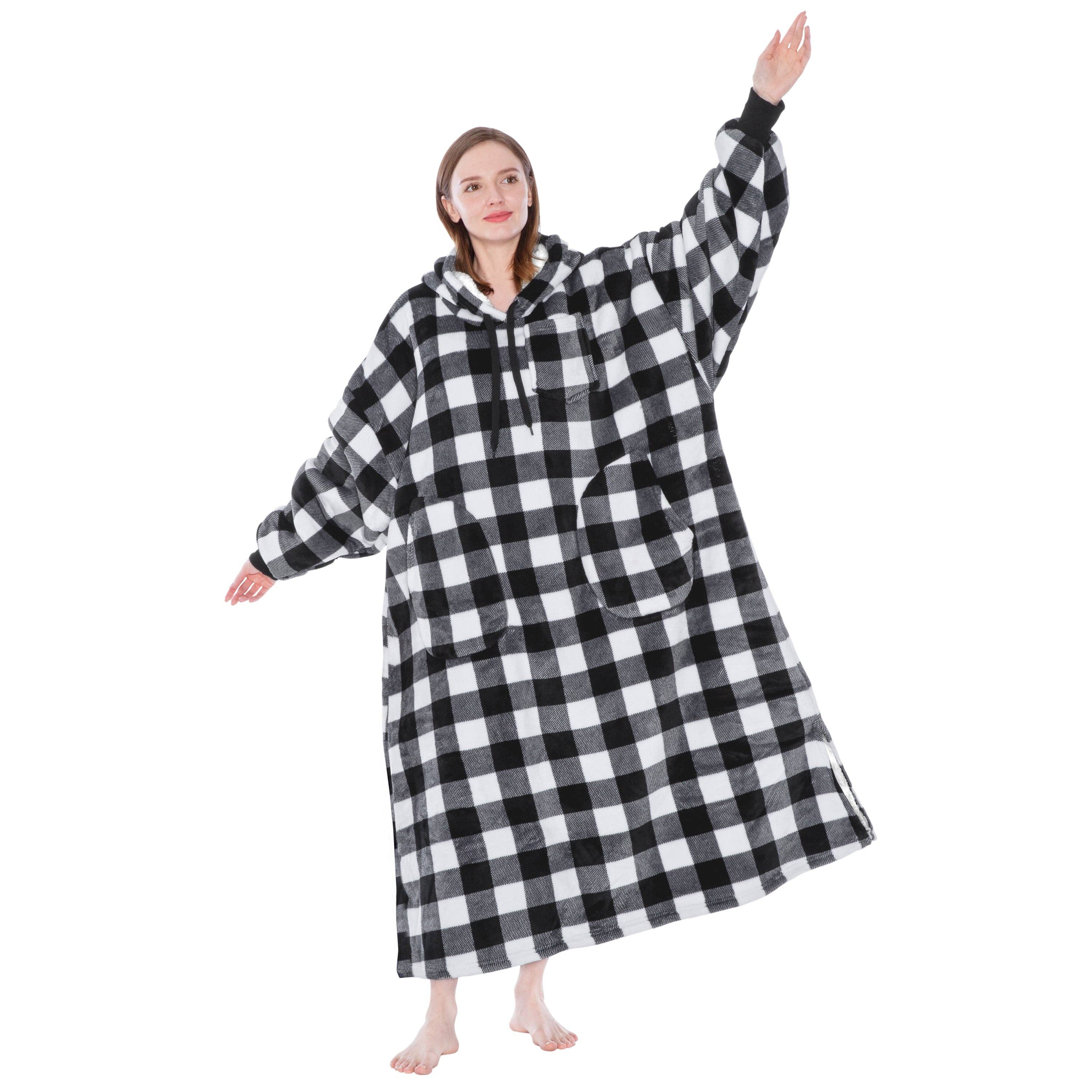 Pavilia - Wholesale Hoodie - Women's - Chest Pocket Sherpa Hoodie Blanket - Patch Pocket (Regular / Long)110