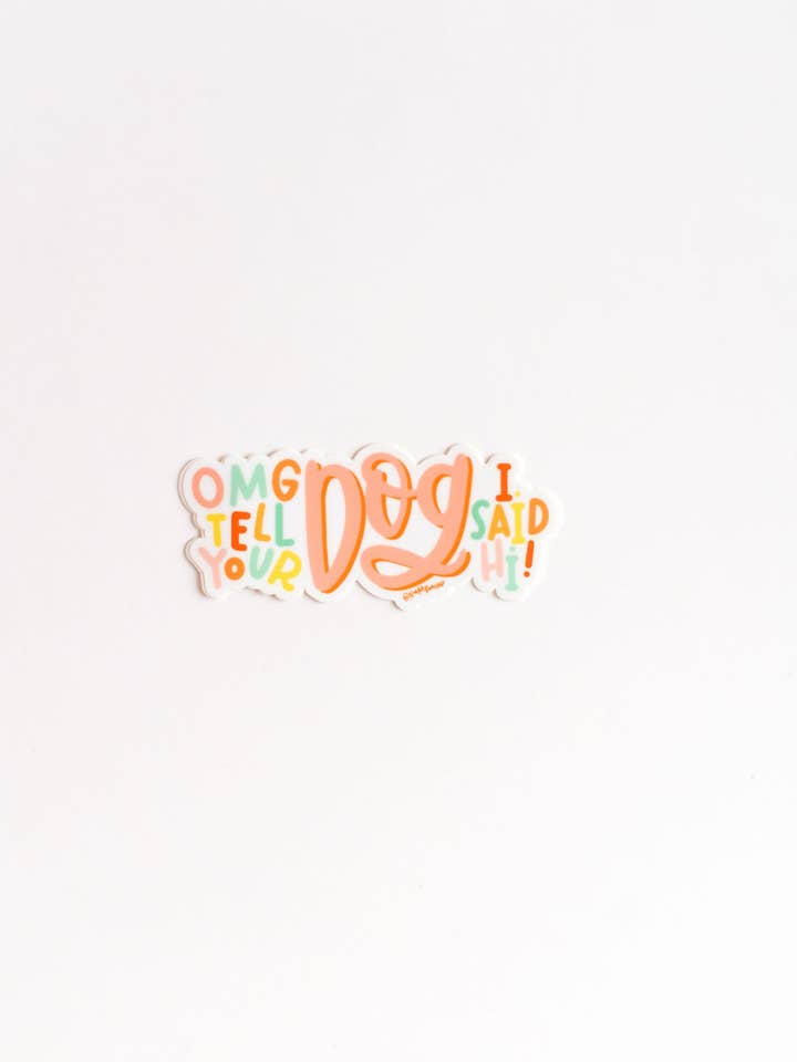 OMG Diz ao Teu Cão que Eu Disse Olá Autocolante de Vinil – Engraçado para Amantes de Cães por atacado de NatterDoodle