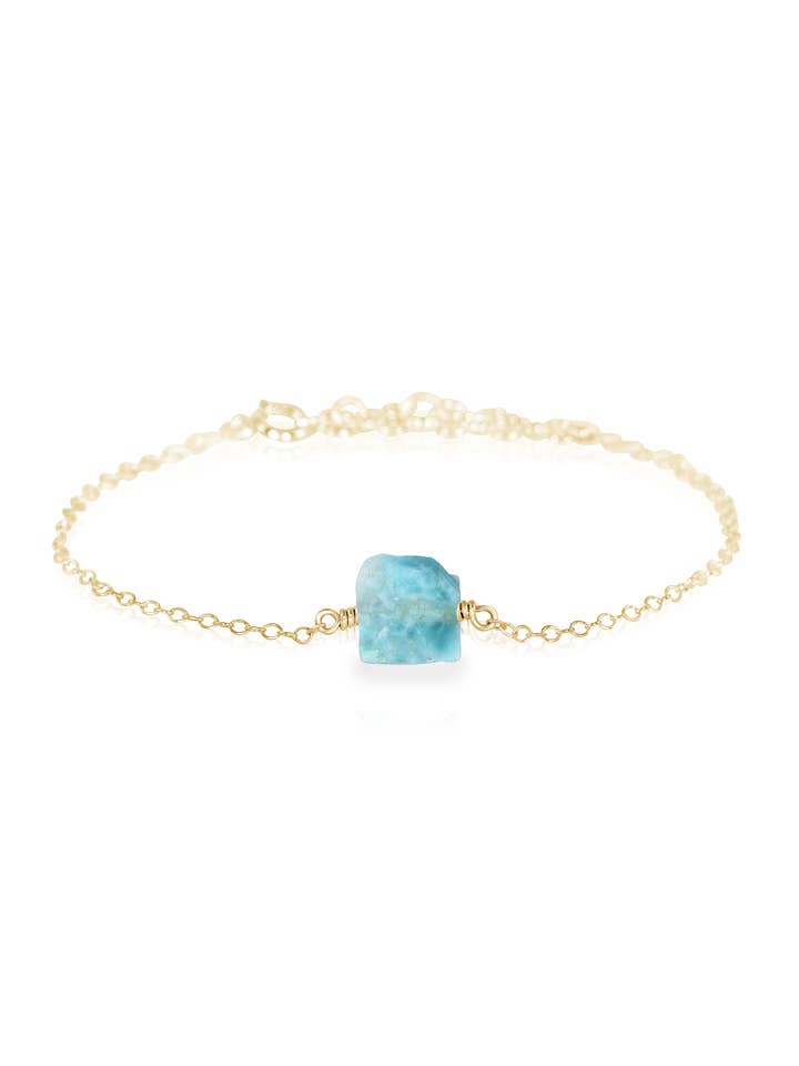 Natural Raw Larimar Bracelet for wholesale by Aloria